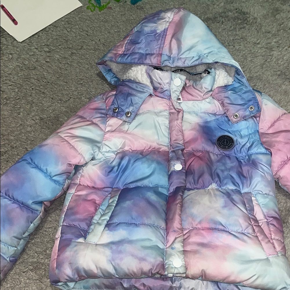 Justice Pastel Tie-Dye Puffer Jacket